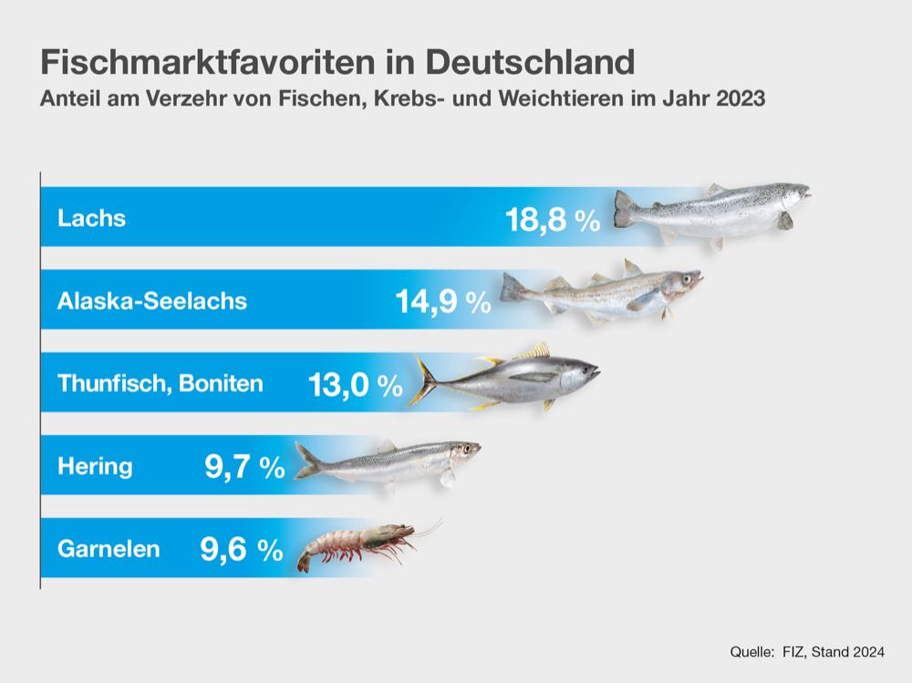 Fischverzehr 2023: Pro-Kopf-Konsum gesunken, Umsatz gestiegen