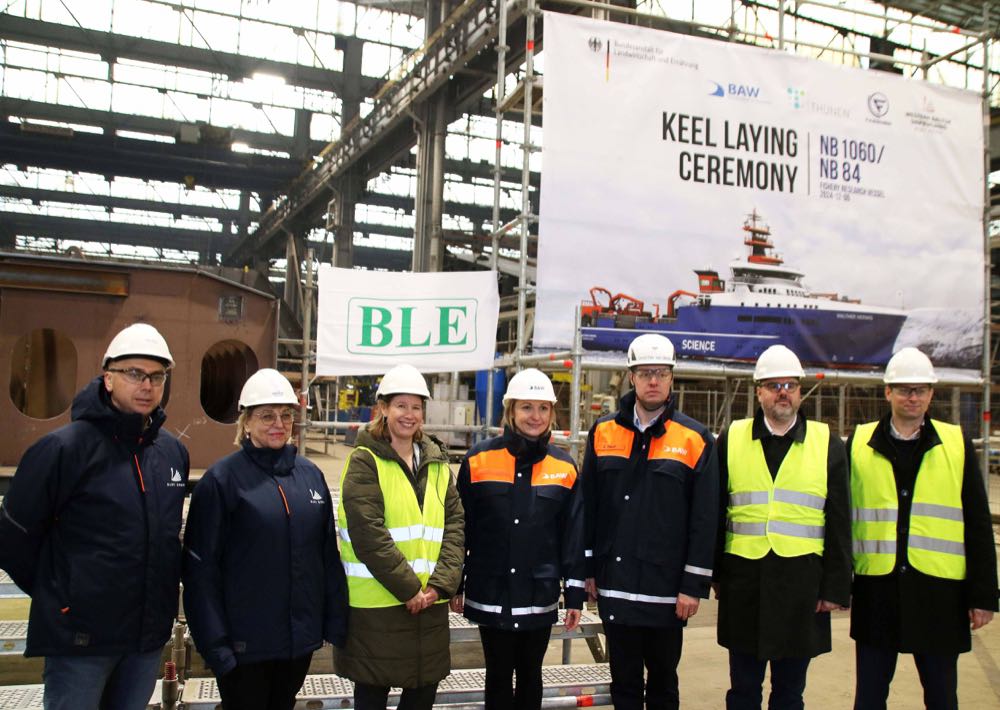 Neues Fischereiforschungsschiff des Bundes in Litauen auf Kiel gelegt