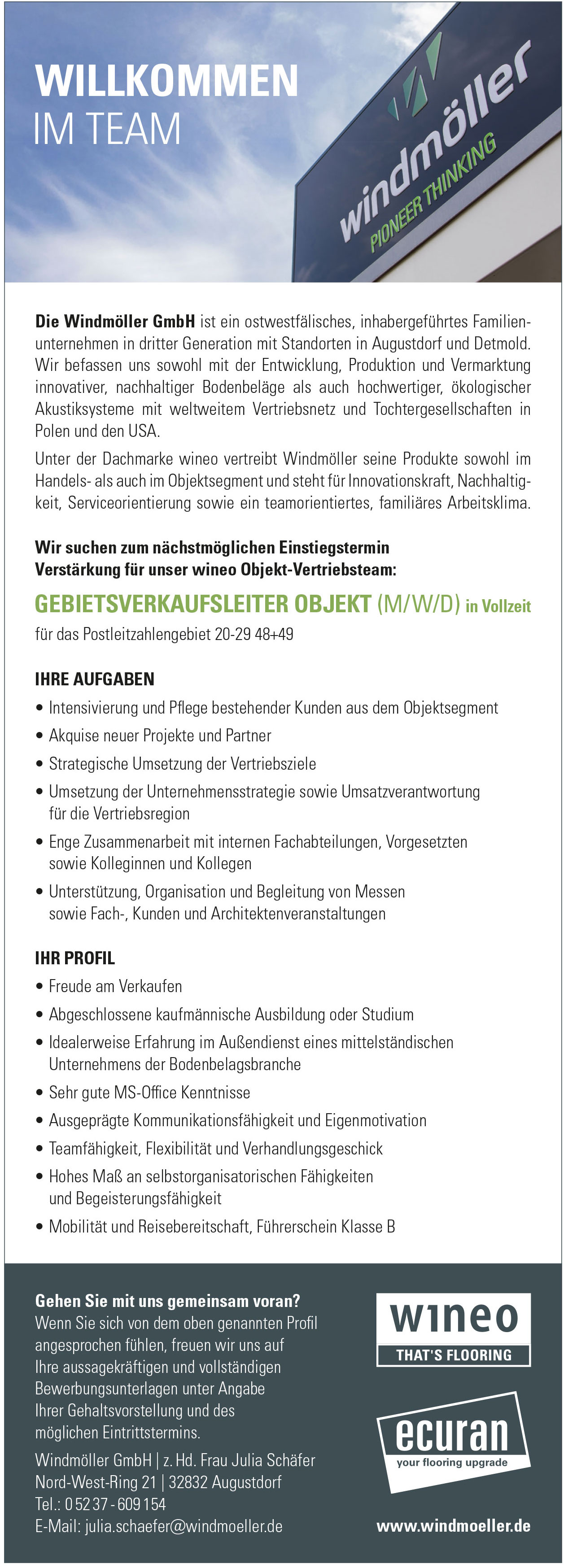 Gebietsverkaufsleiter Objekt (m/w/d) für Bodenbeläge