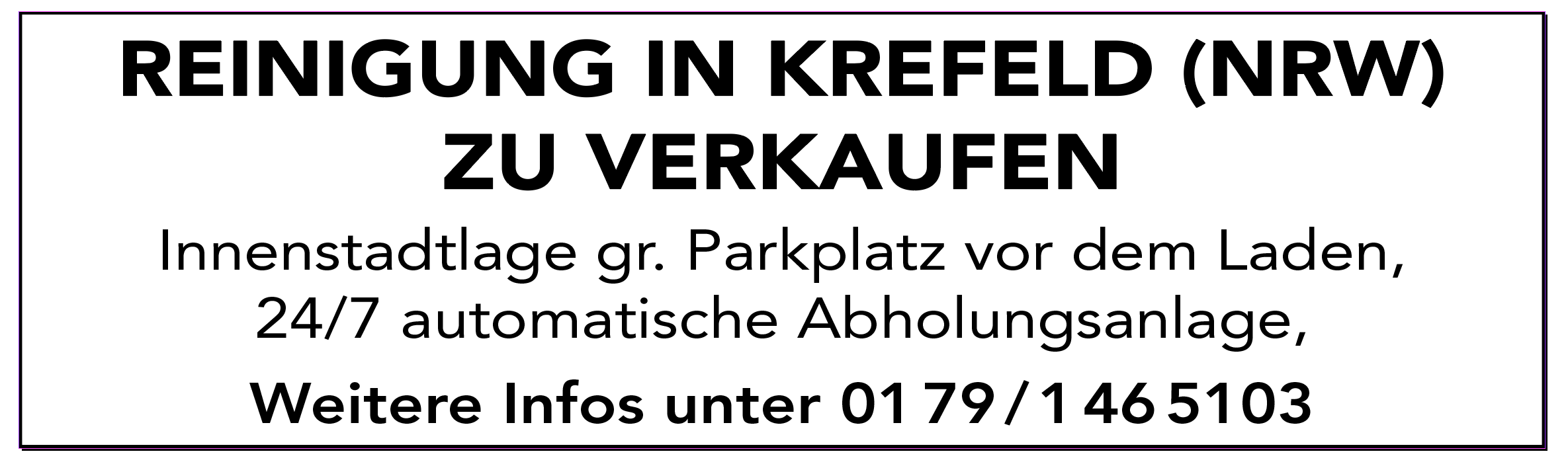 Reinigung in Krefeld zu verkaufen